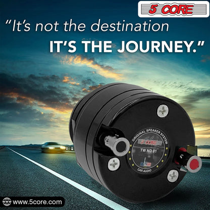 5 Core Super Tweeter 1" 200W Max 4Ohm Neodymium Magnet Titanium Bullet Speaker Horn